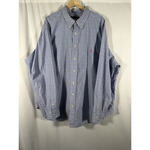 Ralph Lauren Tattersall Check Button Down Shirt Plaid Long Sleeve OCBD Mens 3XB